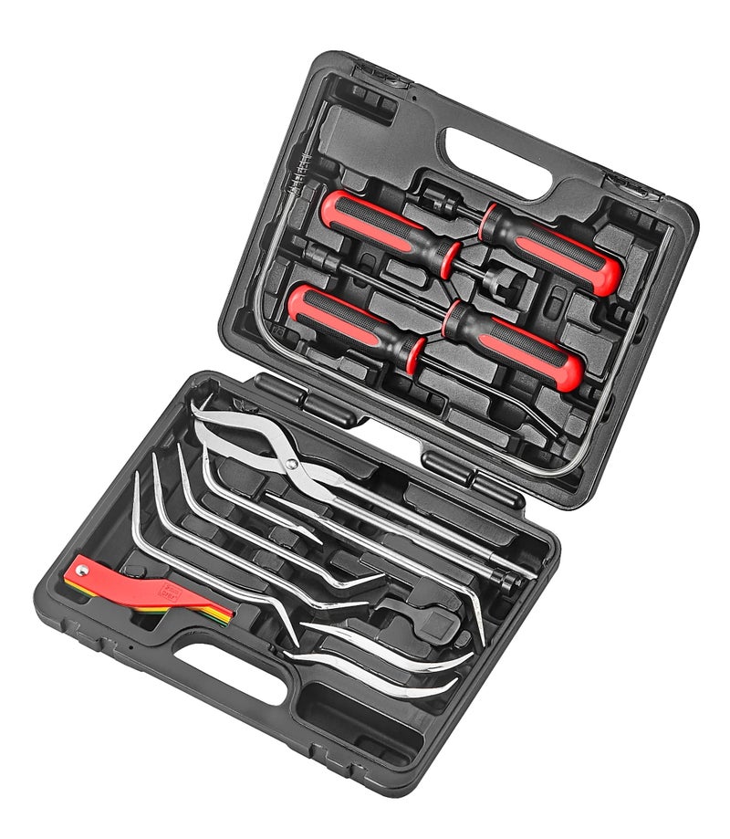 Kauplus Brake Service Kit, 14-Piece Professional Drum Brake Tool Set w/Brake Lining Gaugeâ€¦ - Image 1